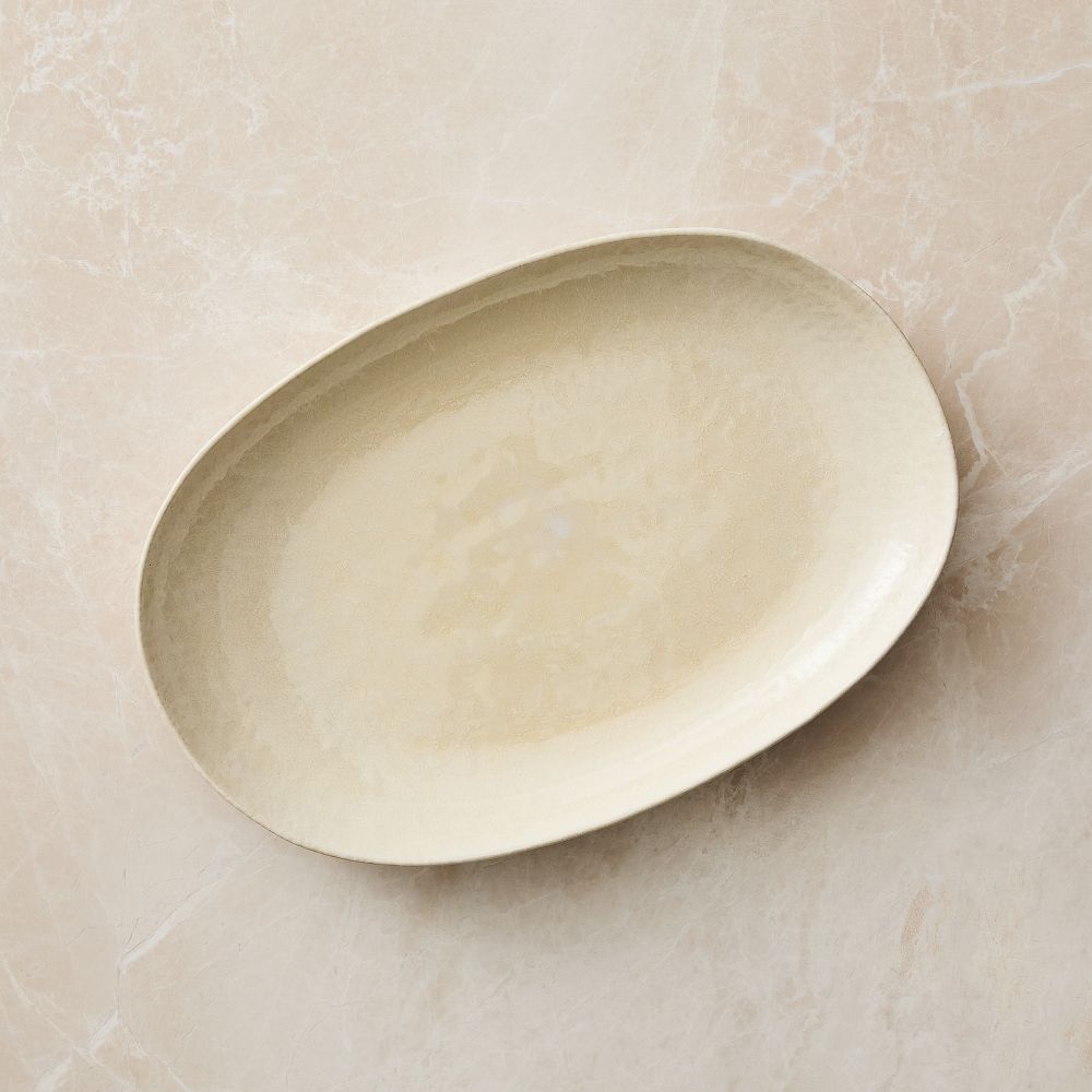 Oyku Stoneware Oval Platter - Beige