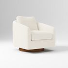 Open Box: Imogene Swivel Chair - Performance+ Yarn Dyed Linen Weave Alabaster, Dark Walnut