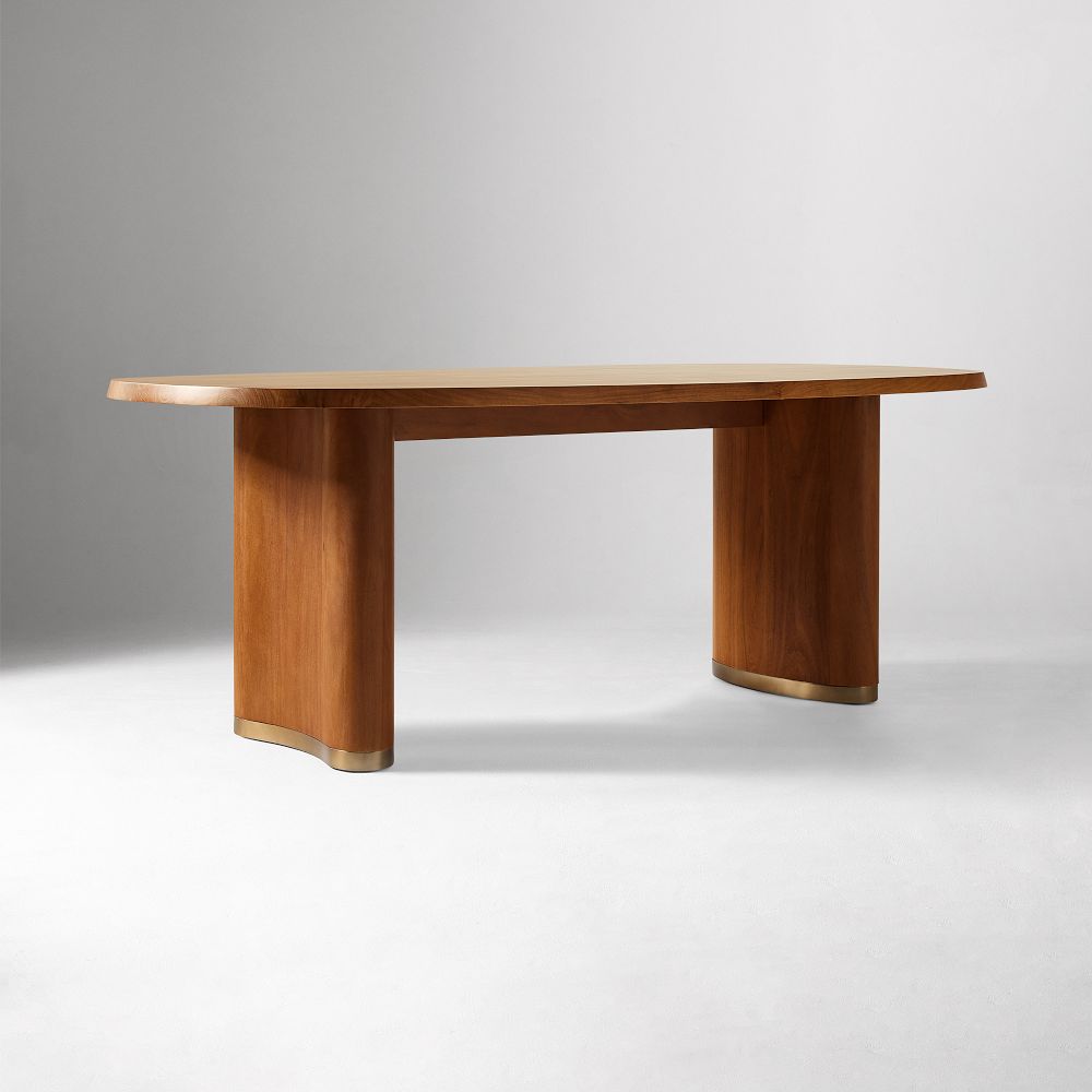 Aubin Dining Table (82") - Cool Walnut, Oil Rubbed Bronze