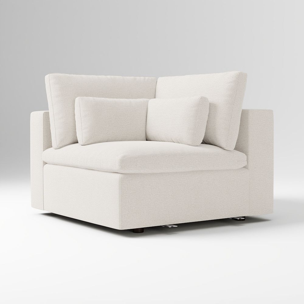 Harmony Modular Corner, Down, Performance Basketweave, Alabaster, Concealed Supports