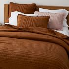 Open Box: European Flax Linen Linework Quilt, Full/Queen, Amber