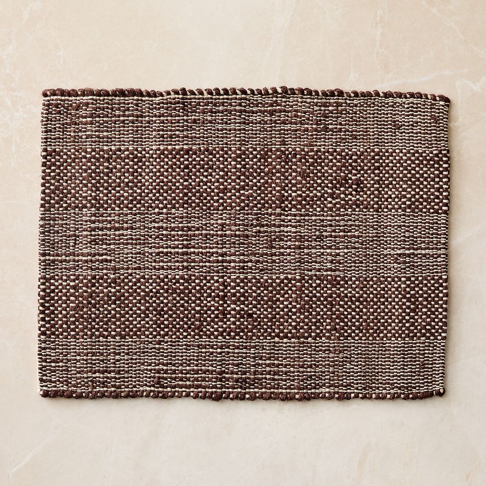 Chunky Textured Woven Placemats - Chestnut, Set of 8
