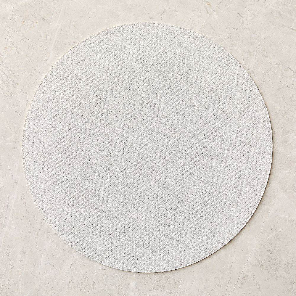 Heathered Easy-Care Round Placemat Sets - White, Set of 4
