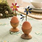 Easter Wooden Floral Egg Cups (Set of 2)