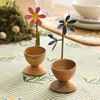 Easter Wooden Floral Egg Cups (Set of 2)