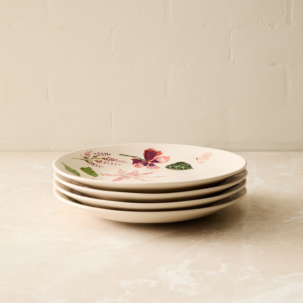 Lulie Wallace Ceramic Salad Plate Sets - Ceramic Floral, Set of 4