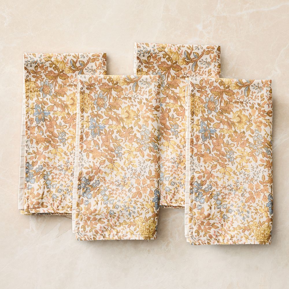 Frankie Floral Napkin Sets - Yellow Multi, Set of 4