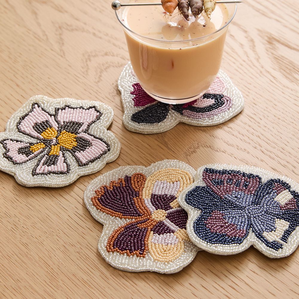 Lulie Wallace Beaded Coaster Set of 4