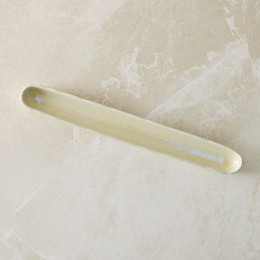 Oyku Stoneware Olive Boat - Ceramic, Beige