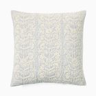 Embroidered Linear Floral Pillow Cover