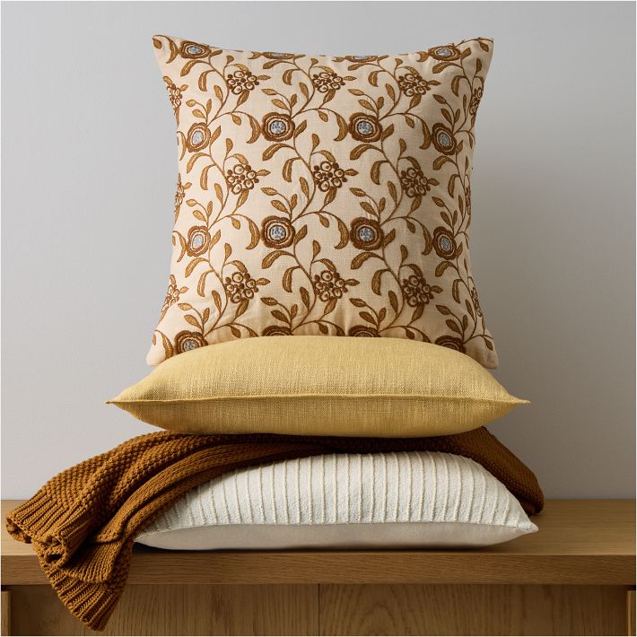 MADIZZ Set of 2 Linen Throw Pillow Covers 20x20 Inch Taupe Soft