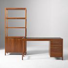 Hughes Desk with File Cabinet (56") &amp; Tall Bookcase (34") Set