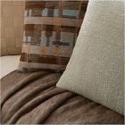 Warm Modern Plaid Basketweave Pillow Cover &amp; Throw Set
