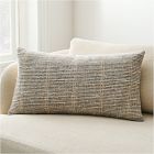 Wool Striped Grid Lumbar Pillow Cover