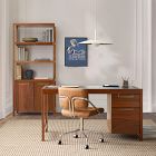 Hughes Desk with File Cabinet (56") &amp; Tall Bookcase (34") Set