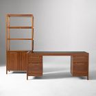 Hughes Desk with File Cabinets (68") &amp; Tall Bookcase (34") Set