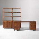 Hughes Desk with File Cabinets (68") &amp; Tall Double Wide Bookcase (34") Set