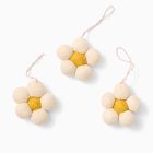Pom-Pom &amp; Daisy Felt Ornaments (Set of 3)