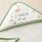 Soft Safari Nursery Bath Wrap &amp; Wash Cloth Set