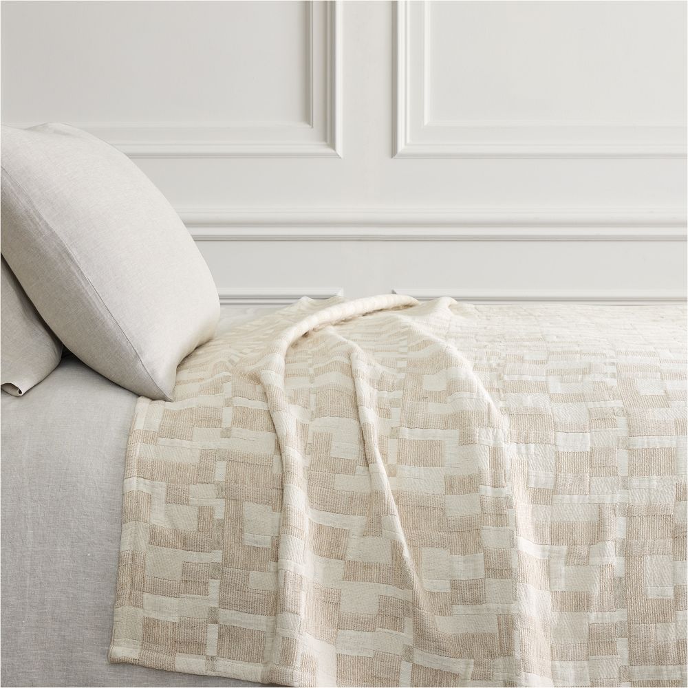 Modern Geo Blanket - Full/Queen, Natural