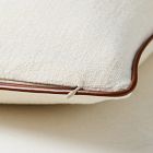 Linen Cotton Chambray w/ Leather Trim Pillow Cover