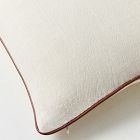 Linen Cotton Chambray w/ Leather Trim Pillow Cover