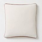 Linen Cotton Chambray w/ Leather Trim Pillow Cover