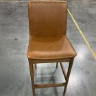 Open Box: Framework Leather Counter Stool (26.5") - Saddle Leather Nut, Burnt Wax Finish