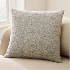 Embroidered Linear Floral Pillow Cover