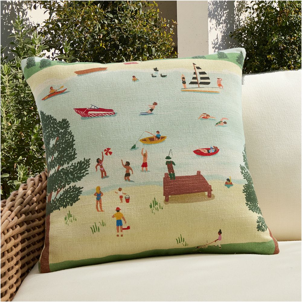 Outdoor Lake Life Scene Pillow
