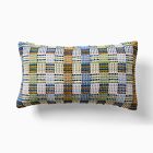 Blue Striped Plaid Outdoor Pillow Set