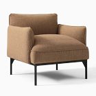 Penn Outdoor Lounge Chair, Upholstered, Dark Bronze, Outdoor Chenille, Bark