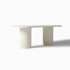 Fluted Outdoor Oval Dining Pedestal Table 84X40, Concrete, Alabaster