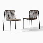 Open Box: Oceana Outdoor Stacking Side Dining Chair (Set of 2) - Dark Bronze