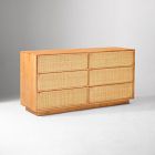 Callahan Solid Wood Rattan 6-Drawer Dresser (60")