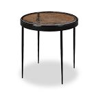Round marble-topped side table with black legs