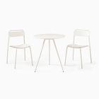 Wren Outdoor Bistro Table (28") &amp; Metal Stacking Chairs Set