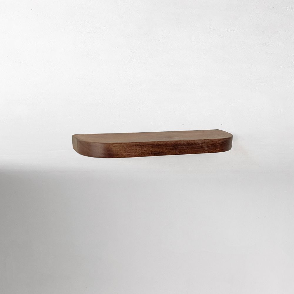 Nook Woodworking Thin Floating Shelf with Rounded Corners (6"–36")
