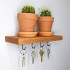 Nook Woodworking Floating Shelf with Key Hooks (6"&ndash;36")