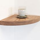 Nook Woodworking Floating Corner Shelf with Rounded Edge (12"&ndash;16")