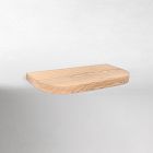 Small rounded wooden shelf floating