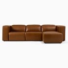 Leo Motion Reclining Leather 3-Piece Reversible Chaise Sectional (125")