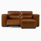 Leo Motion Reclining Leather Small 2-Piece Chaise Sectional (92.5")