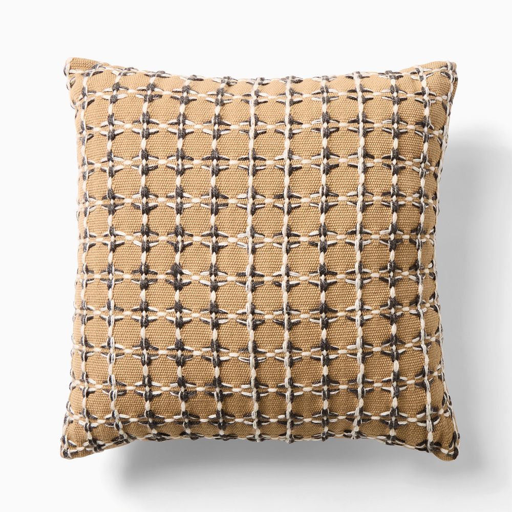 Outdoor Stitched Diamond Grid Pillow