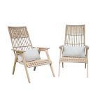 Teak &amp; Wicker Outdoor Lounge Chair (Set of 2)
