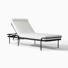 Lagos Chaise Lounger, Aluminum, Dark Bronze, Outdoor Basketweave, White