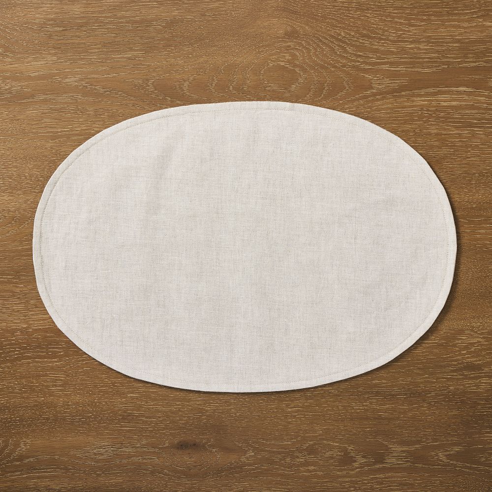 European Linen Oval Placemats - Color: Natural Flax, Set of 4