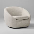 Chip & Dent: Cozy Swivel Chair,  Chunky Melange, Frost Gray
