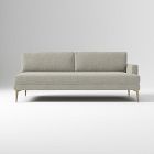 Open Box: Andes Right Arm 3-Seater Sofa - Twill Gravel, Blackened Brass
