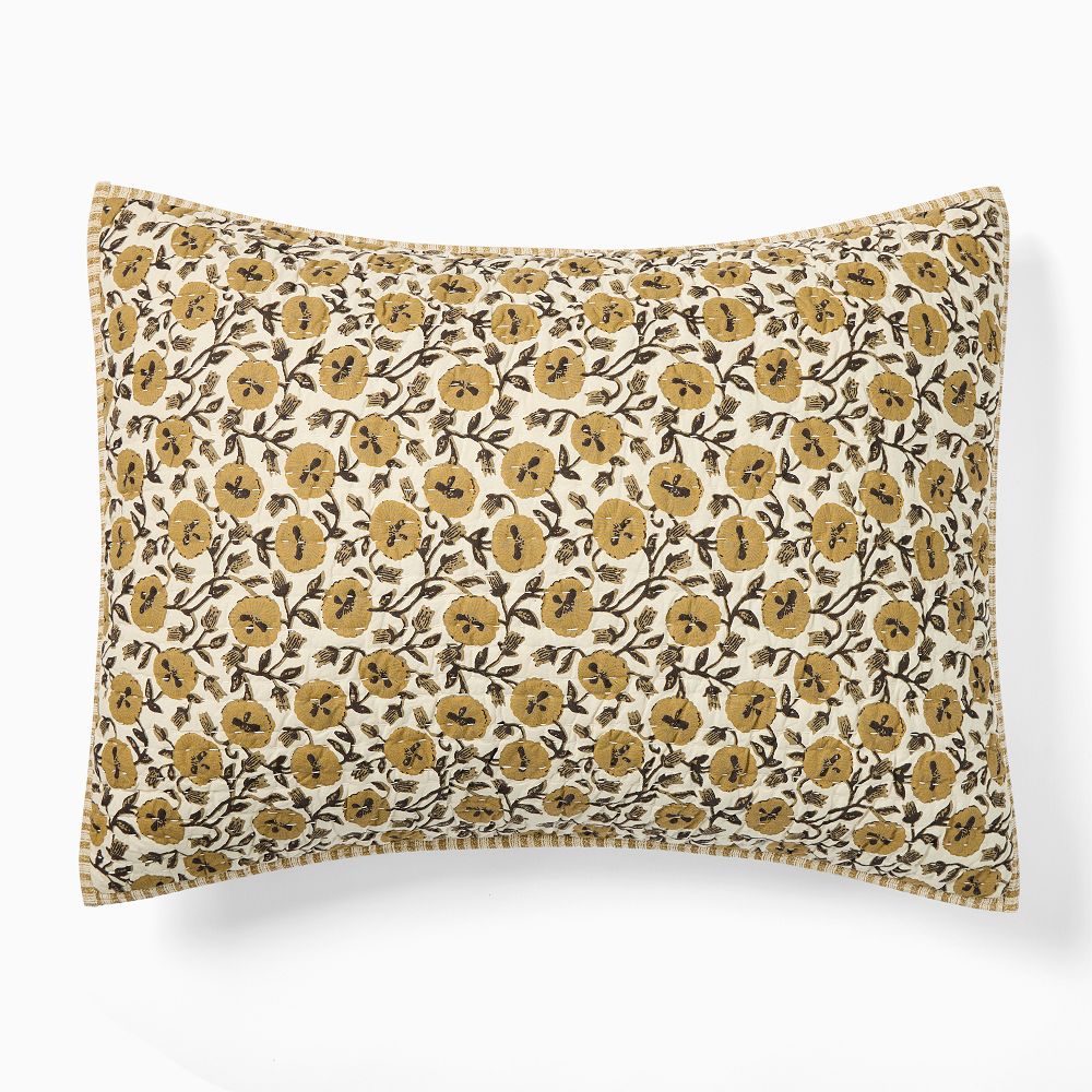 Laney Floral King Shams - Honey